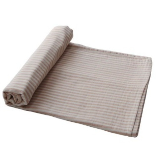(Only 1 left!) [mushie] Muslin Swaddle Blanket Organic Cotton / 무쉬 스와들 (Natural Stripe)