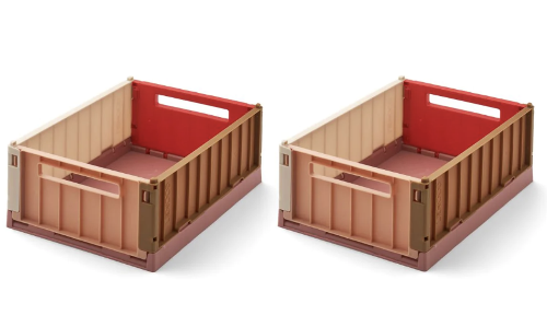 [LIEWOOD] Weston Storage Box - SMALL 2Pack ( DUSTY RASPBERRY MULTI MIX) 수납케이스