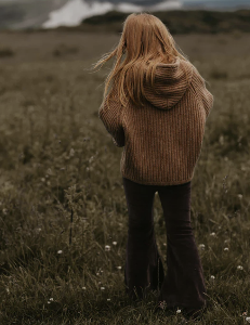 (6-7y) THE SIMPLE FOLK - The Knit Hoodie (Maple)