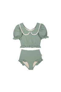 (6, 8y) [MIPOUNET ] CATALINA COLLARED SWIMSUIT - MUSGO GREEN