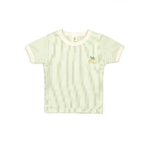 (2-3y), (3-4y) [TunTun Kids] 툰툰키즈 TOP (상의) / Short sleeve ribbed - Light green