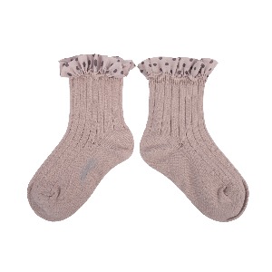 [Collegien] 꼴레지앙 Emilie - Polka Dots Ruffle Ankle Socks - 331