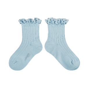 [Collegien] 꼴레지앙 Emilie - Polka Dots Ruffle Ankle Socks - 251